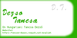 dezso tancsa business card